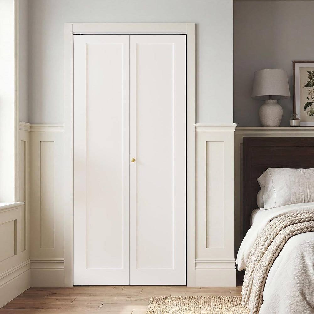SMARTSTANDARD Bifold Closet Door for 32" x 80" Opening,1-Panel Bi-f...