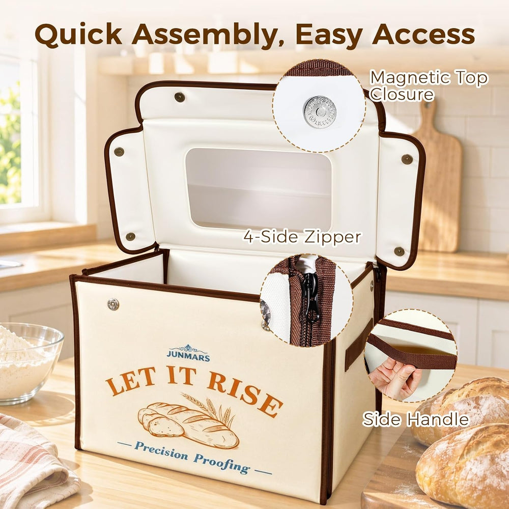 Folding Bread Proofing Box, Precise 50-131°F Temp & 72H Timer Control