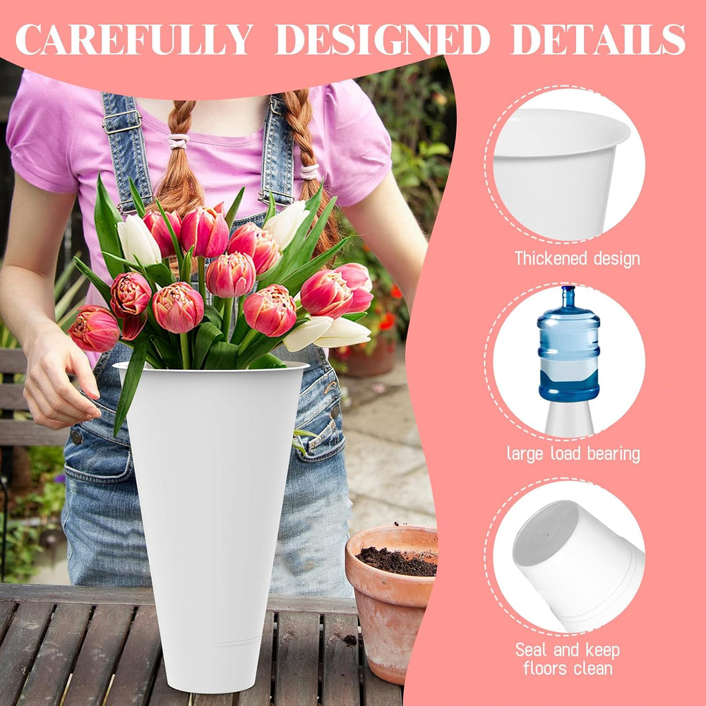 Flower Display Stand with Buckets, 4 Layers 16 PCS Buckets Plant Stand with W...