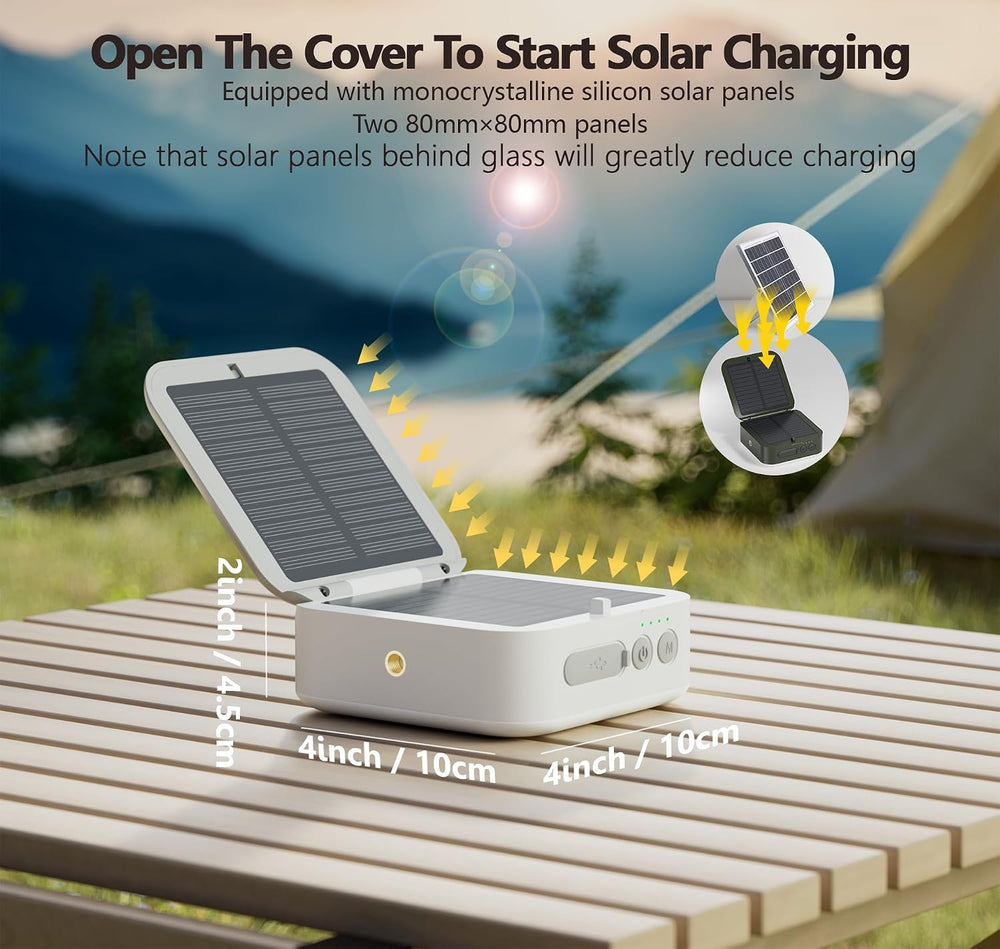Solar Camping Lantern Rechargeable, 5200mAh Camping Lights 3000LM Camping Lig...