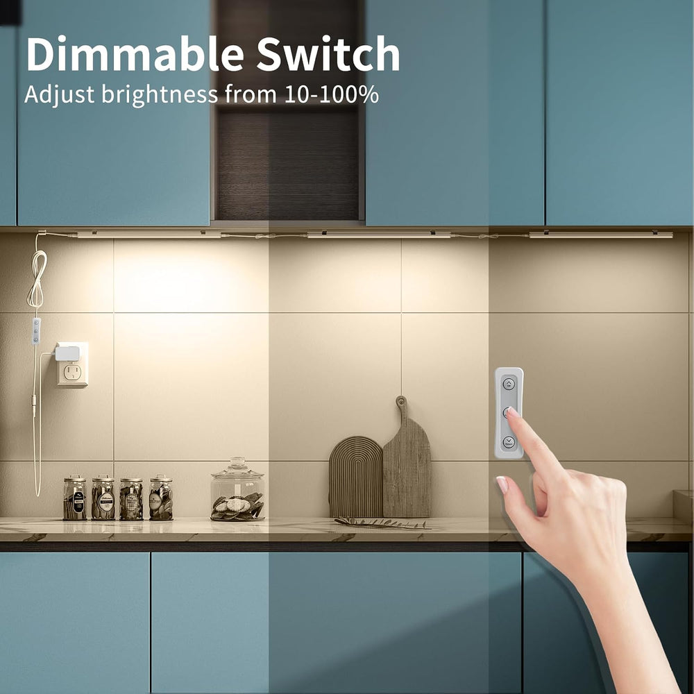 ASOKO Dimmable LED Under Cabinet Lights 2700K, 3 Pcs 12" Linkable
