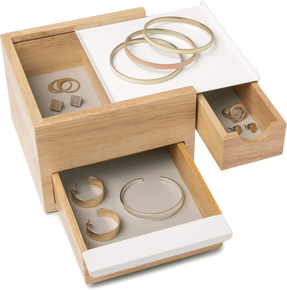 Umbra Stowit Jewelry Box - Modern Keepsake Storage Organizer with Hidden Comp...