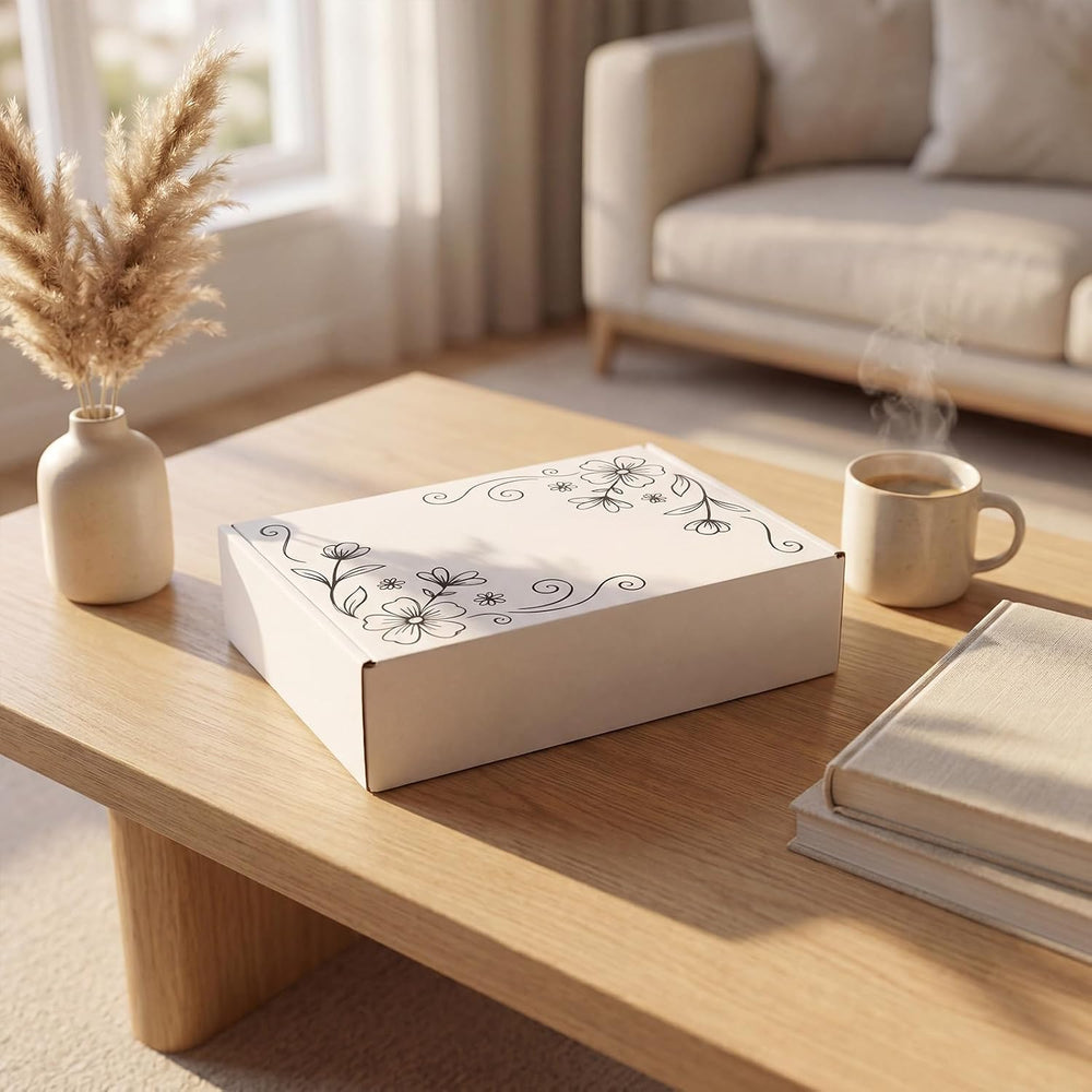 HORLIMER 9x6.5x2 inches Shipping Boxes Set of 50, White Corrugated Cardboard ...