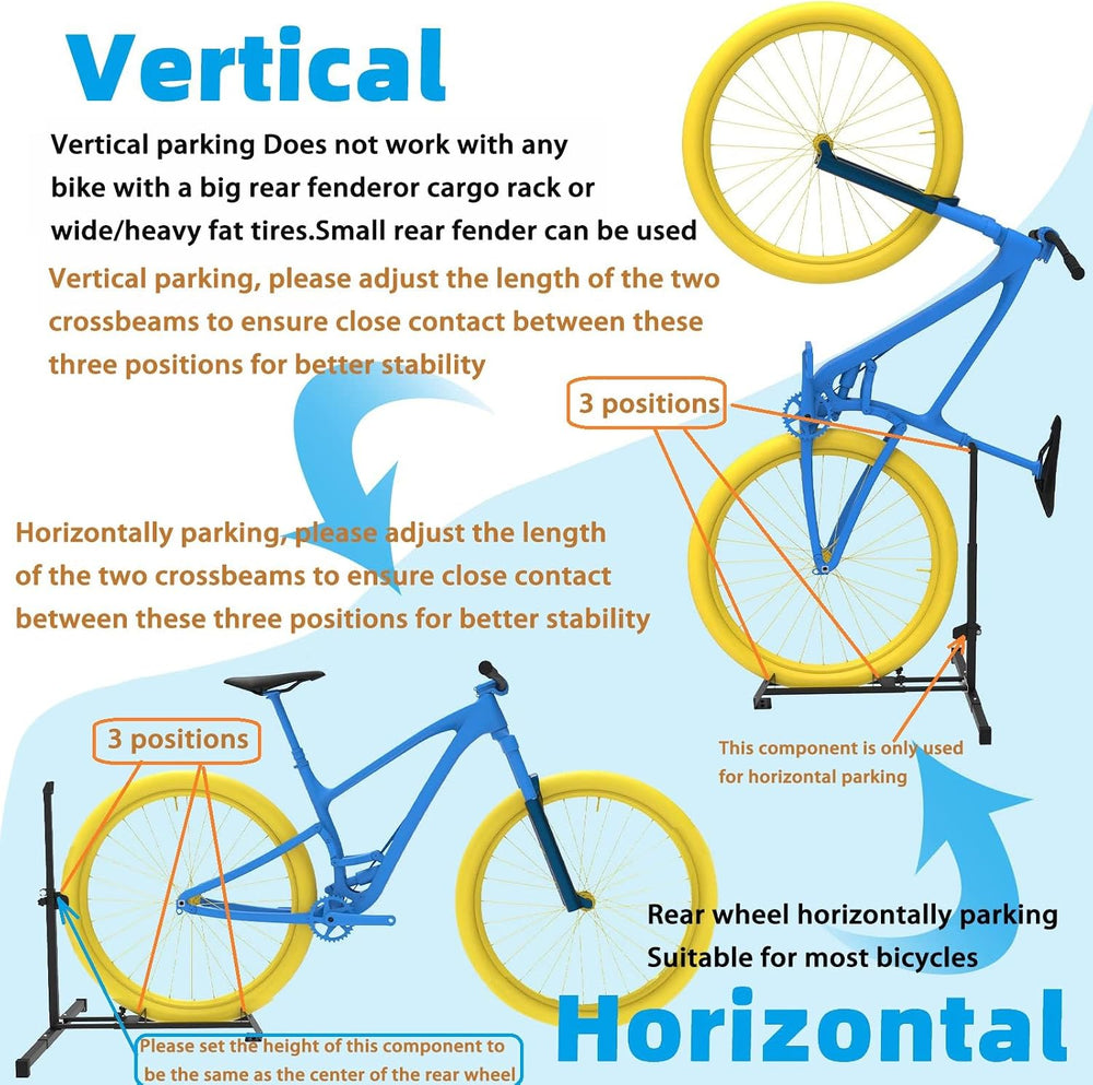 Bike Stand,Vertical Bike Rack Garage,Space-Saving Rack with Adjustable for Ga...