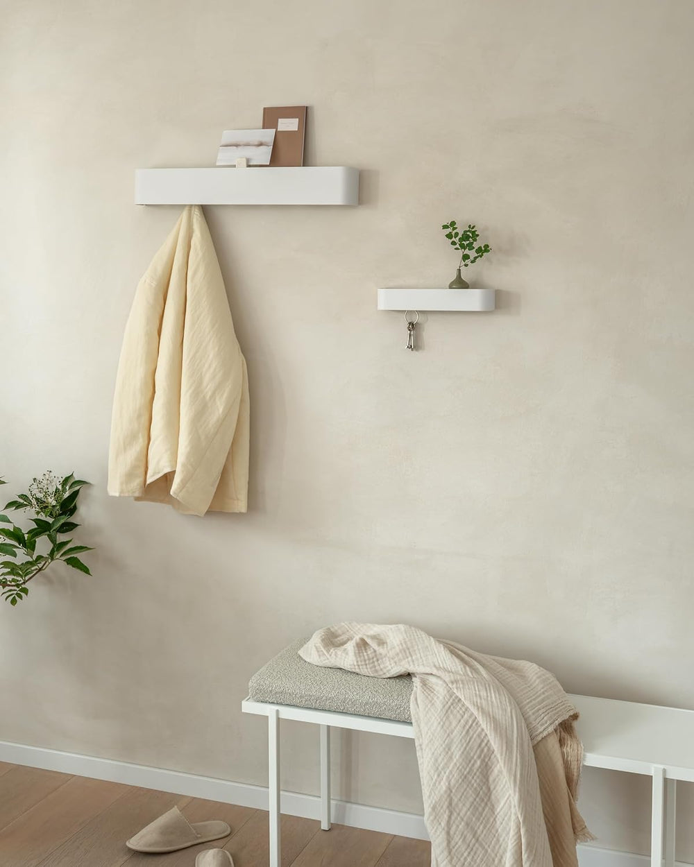 Kazai. Coat Rack Wall Mount with Shelf 'Tone' | Modern Design Coat Ha...