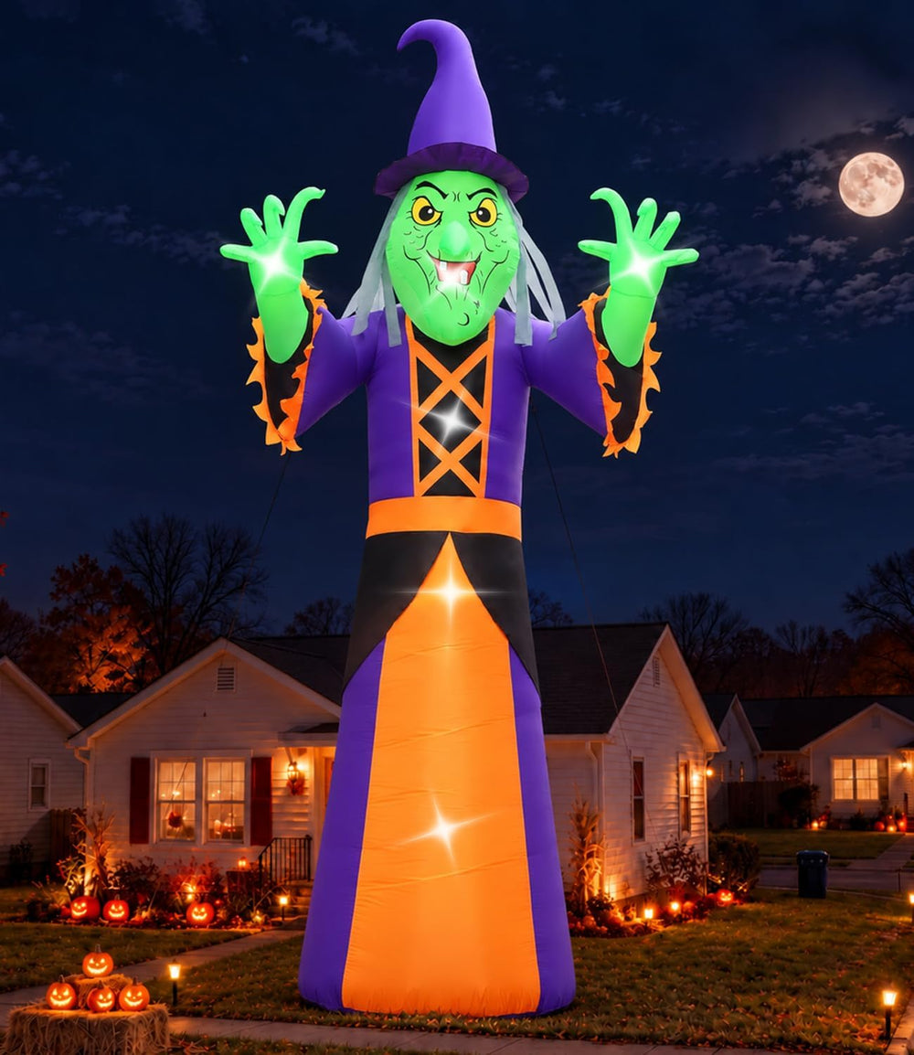 20FT Extra Large Outdoor Halloween Inflatables Decorations Witch Blow up