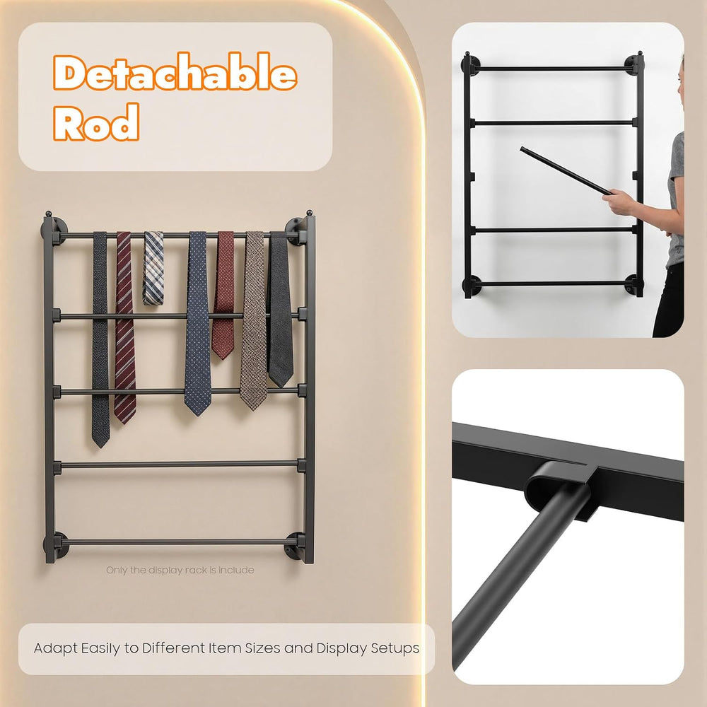 TFCFL 5 Tier Wall Mounted Scarf Rack, Retail Display Tie & Scarf, Belt To...