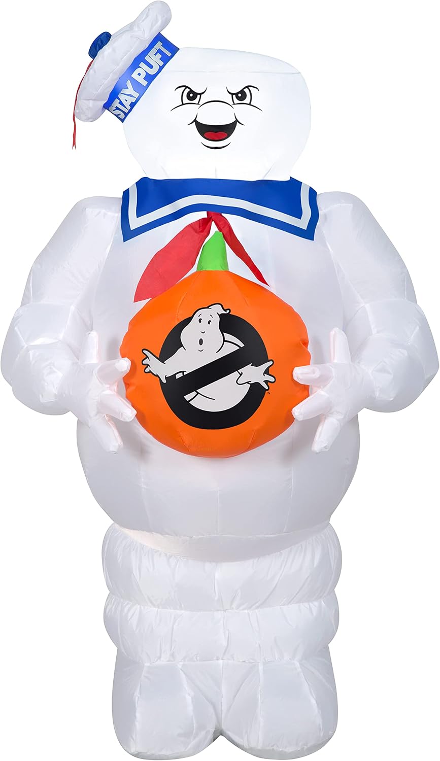 Gemmy Stay Puft Halloween Inflatable, 3.5 Ft Tall Lighted Ghostbusters Yard D...