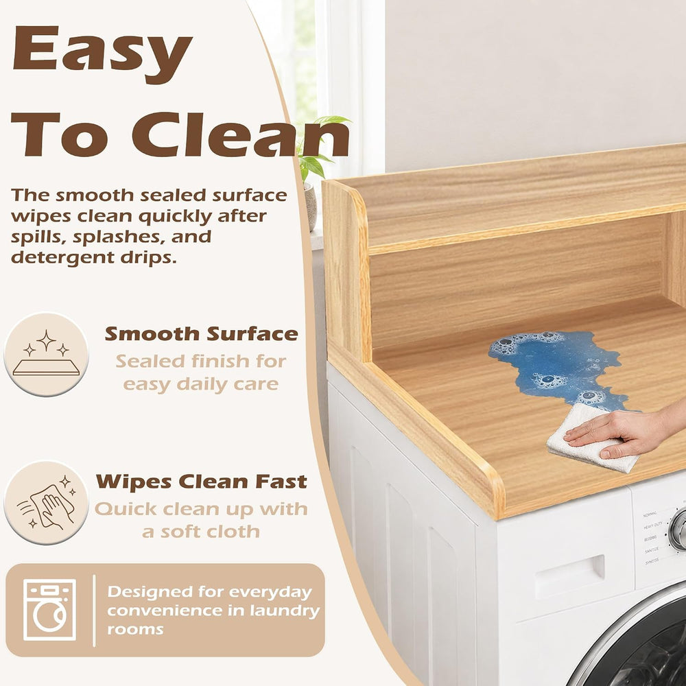 Royxen Laundry Countertop with 2-Tier Shelf Universal Fit, Washer and Dryer C...