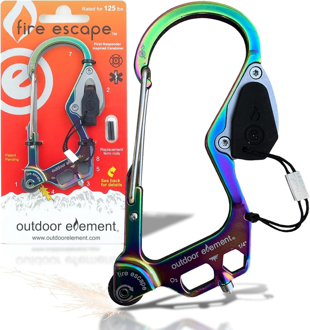 OUTDOOR ELEMENT Fire Escape, Emergency Escape Tool, Seatbelt Cutter, Window B...