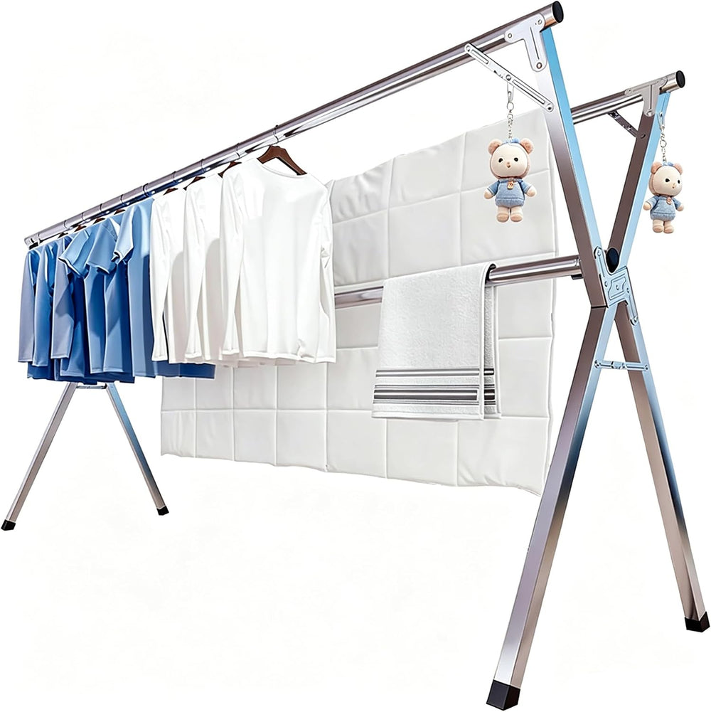 Foldable Clothes Drying Rack, Stainless Steel Laundry Drying Rack