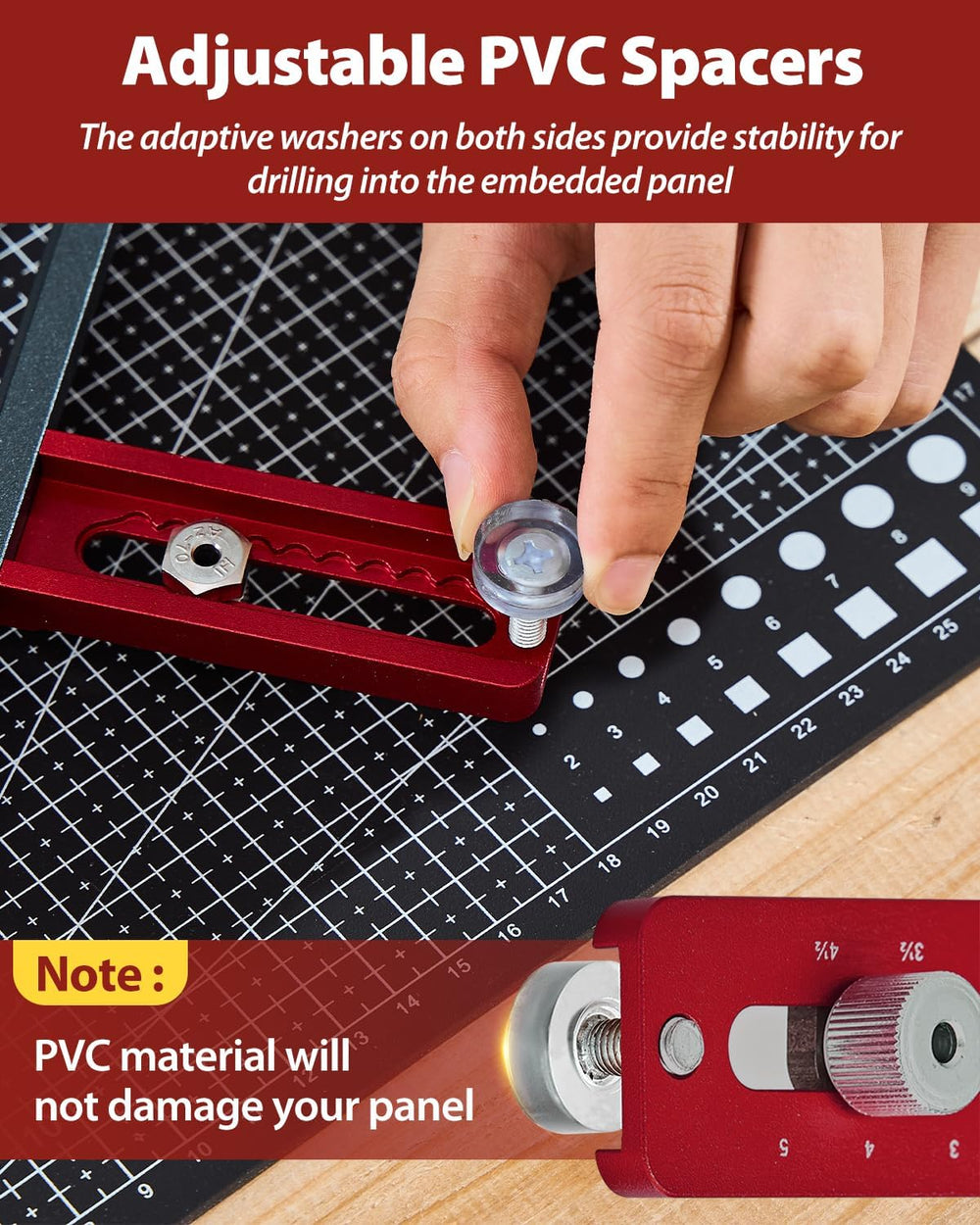 Saker Cabinet Hardware Jig, Cabinet Handle Doweling Template Tool