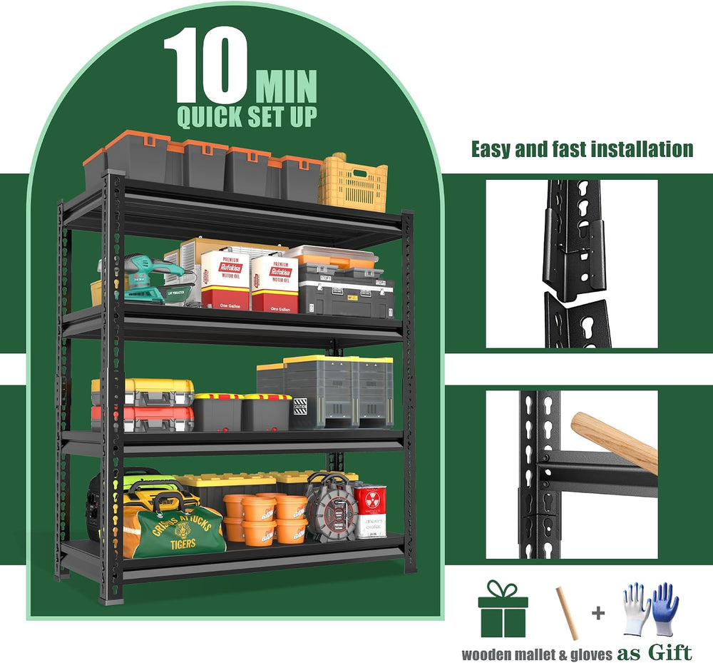 48" W Garage Shelving Heavy Duty,2000LBS Loads Adjustable Garage Storage...