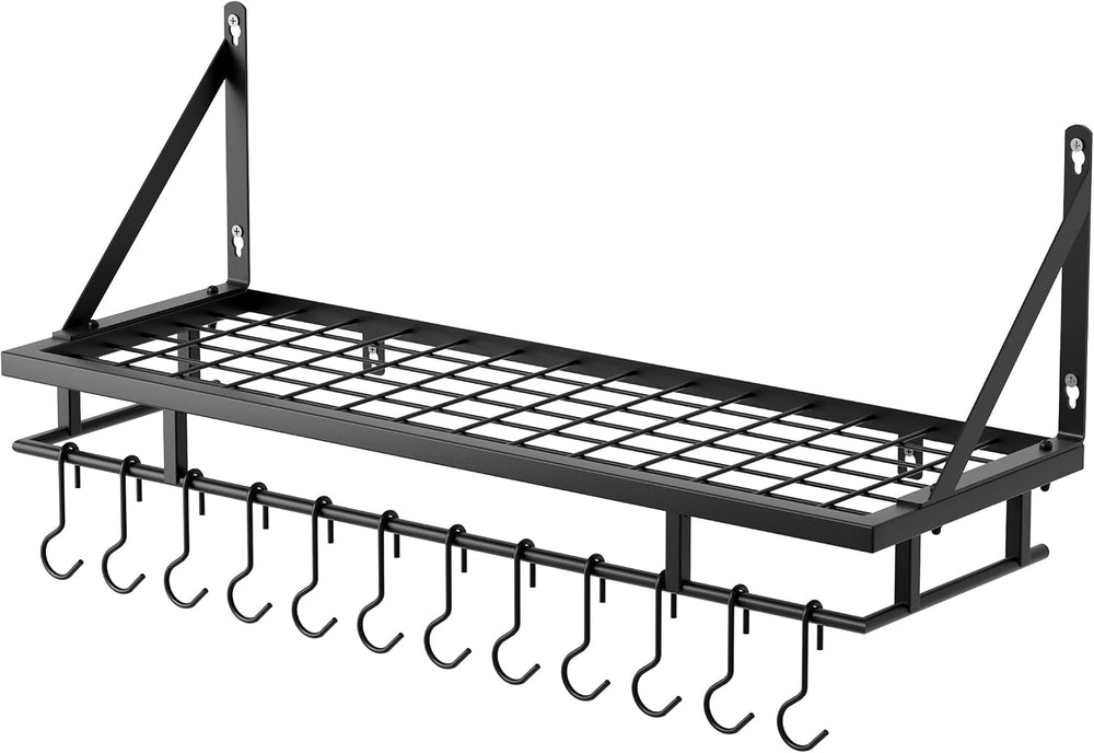 KES 30-Inch Kitchen Pan Pot Rack Wall Mounted, Hanging Storage Organizer