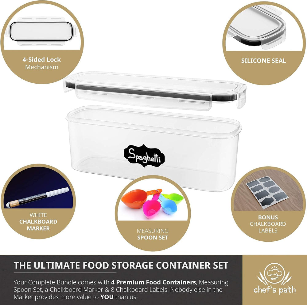 Chef's Path Airtight Food Storage Container Set (Set of 6) - Ideal for Pa...