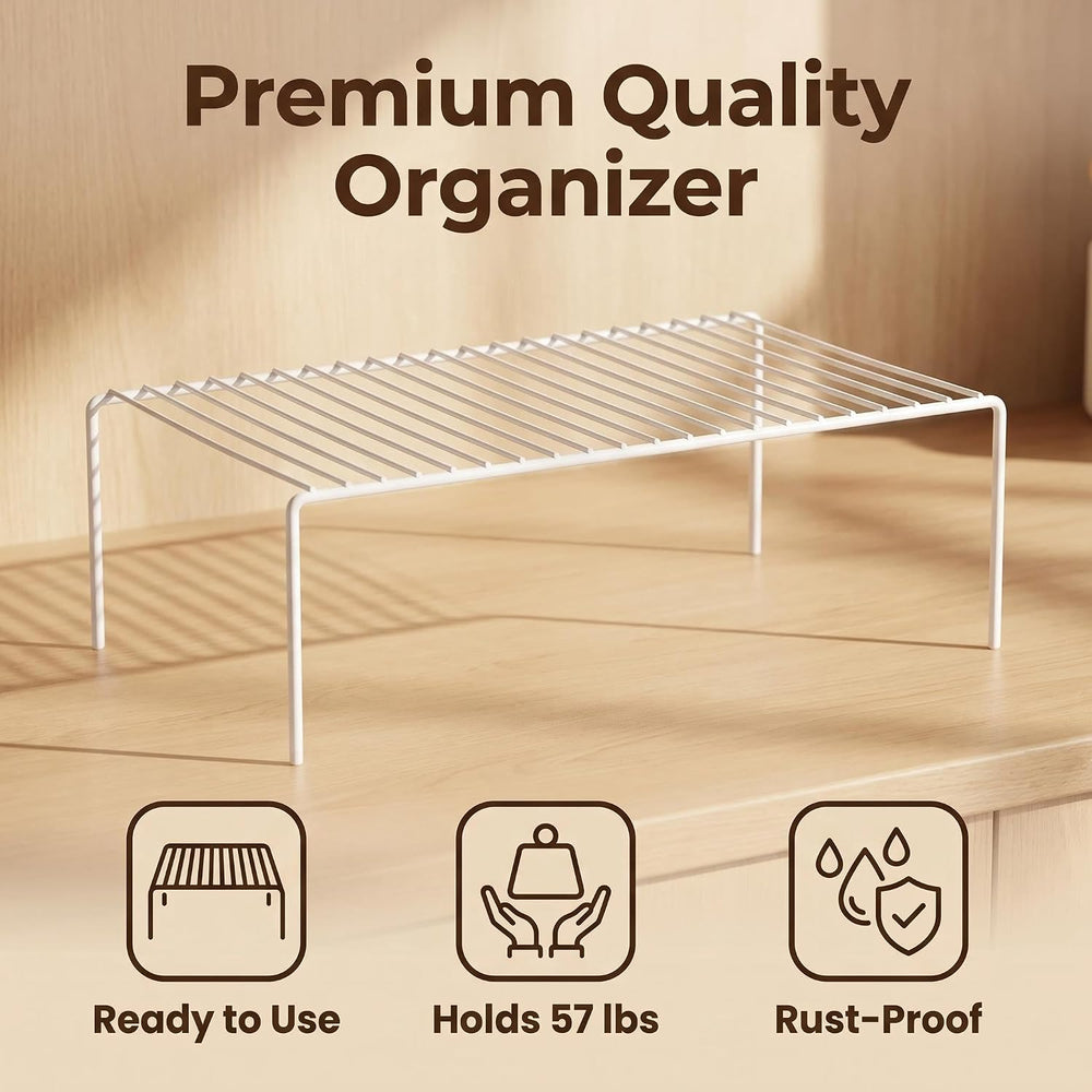 Set of 6 Large (15.7 x 9.4 Inch) Kitchen Cabinet Organizer Shelf, Wire Freeze...
