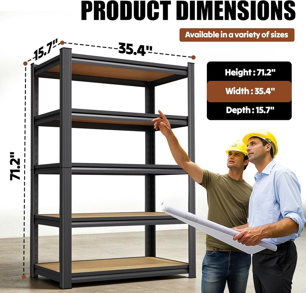 71.2''H Storage Shelves, 2500lbs Garage Shelving,Adjustable Heavy Dut...