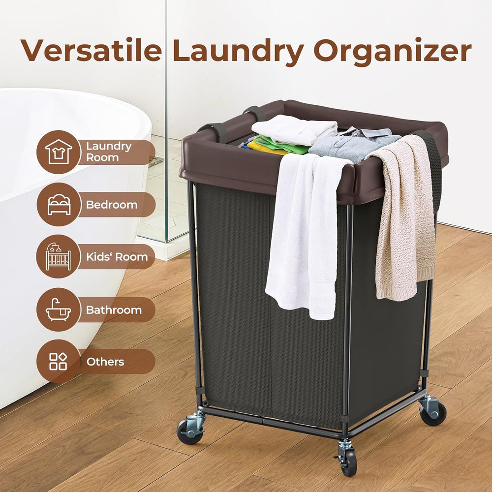 Rolling Laundry Basket with Wheels, 160L Rolling Laundry Hamper with Wheels