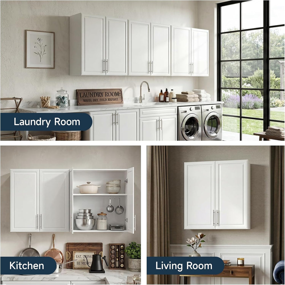 FIMELLO 59" Wall Cabinets for Laundry Room, Laundry Room Cabinets Wall M...