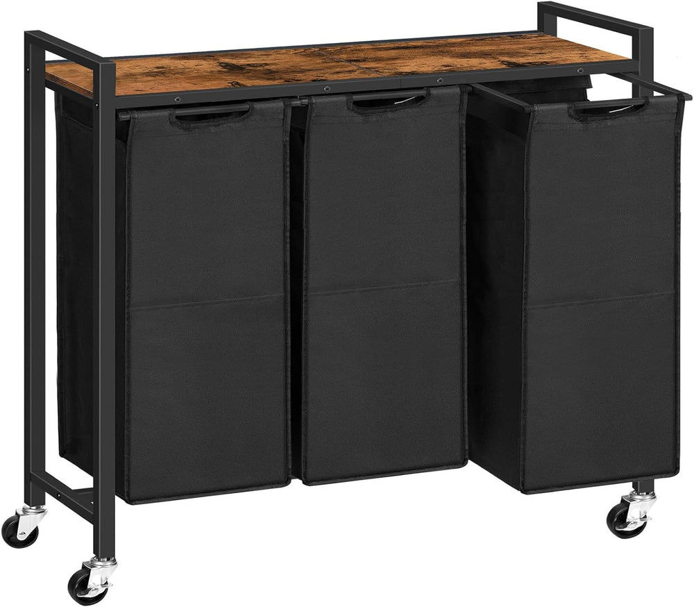 HOOBRO Laundry Sorter 3 Section, Laundry Hamper with Wheels, 3 × 11.5 Gal (43...