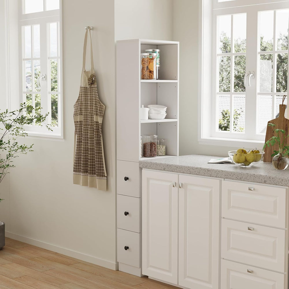 ARTETHYS Tall Slim Bathroom Storage Cabinet with 3 Adjustable Shelves