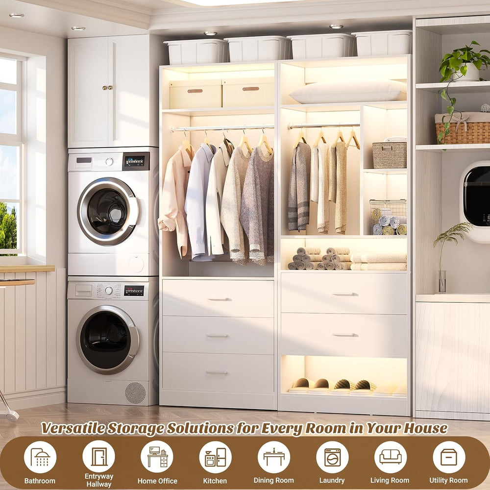 Besiost Closet Systems with 5 Drawers, Closet Organizer System