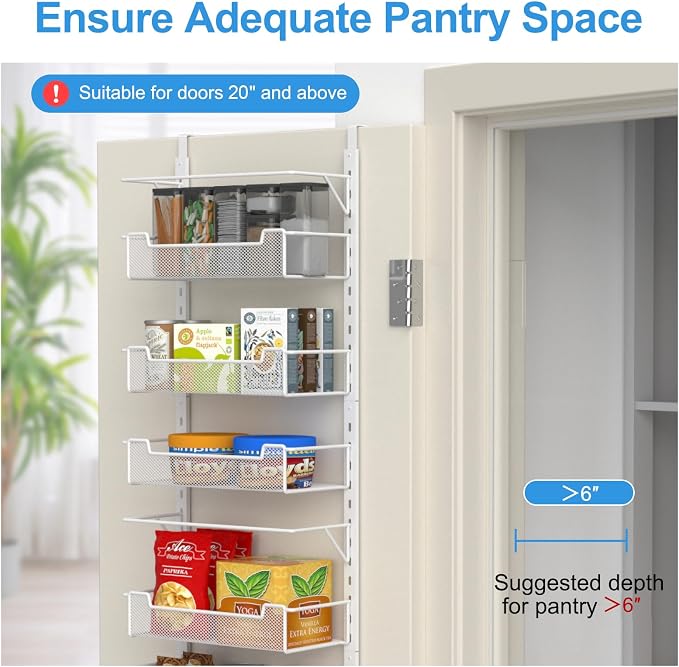 Over the Door Pantry Organizer, 8-Tier Over the Door Organizer