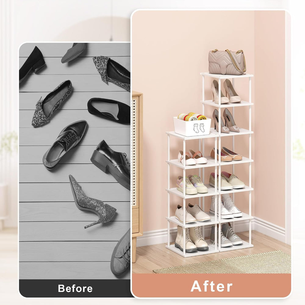MHXW SXPN Bamboo Free Standing Shoe Rack Shelf Multi Tier Tall Wooden Stackab...