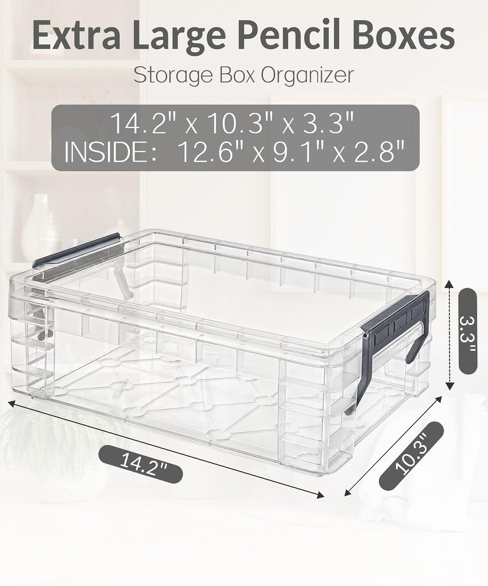 Sooez 2 Pack Large Storage Bins with Lids, Clear Plastic Storage Containers