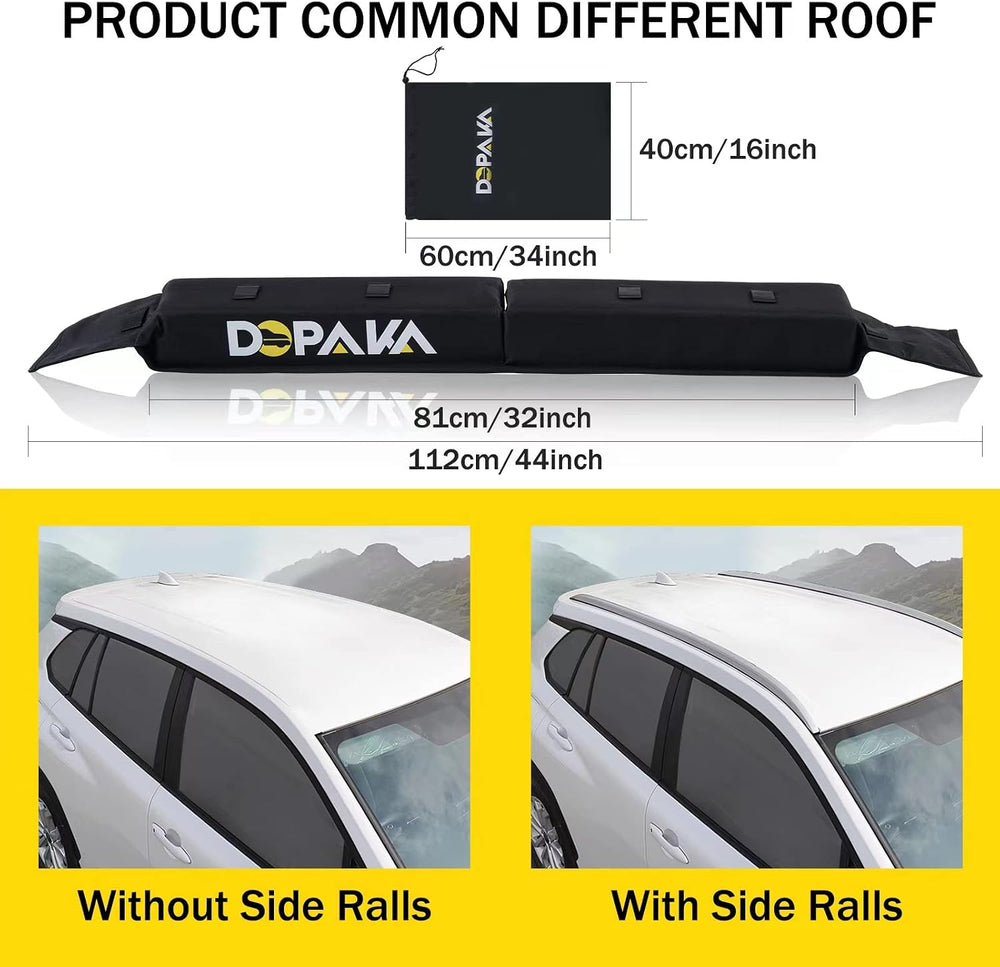 Kayak Roof Racks,Soft Roof Rack Pads,Universal Car Roof Rack for Surfboard/Sk...