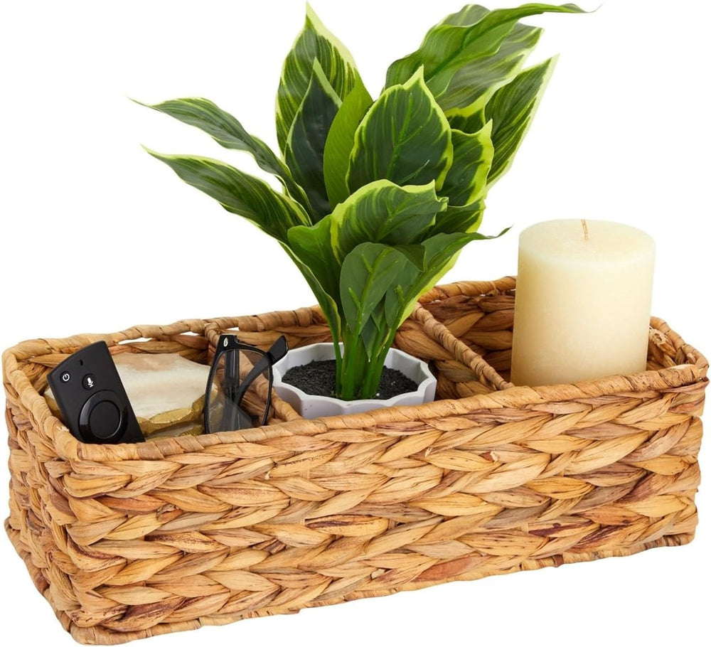 Farmlyn Creek 3-Section Rectangular Wicker Basket - Three Compartment Toilet ...