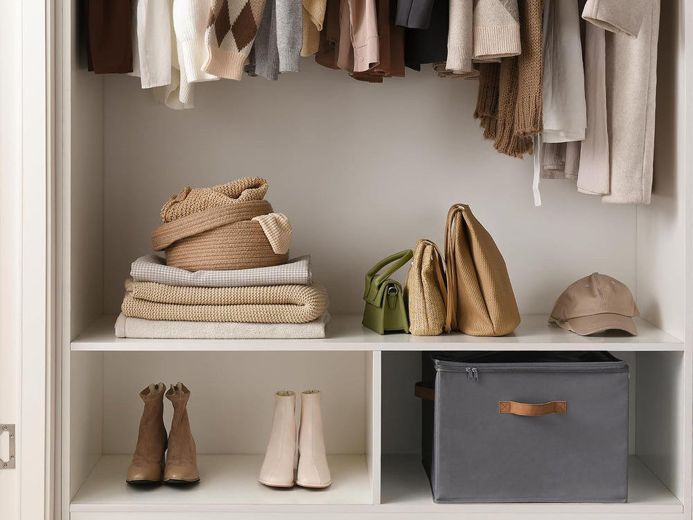 StorageWorks Shoe Organizer for Closet, Shoe Cubby Storage Containers with Ha...