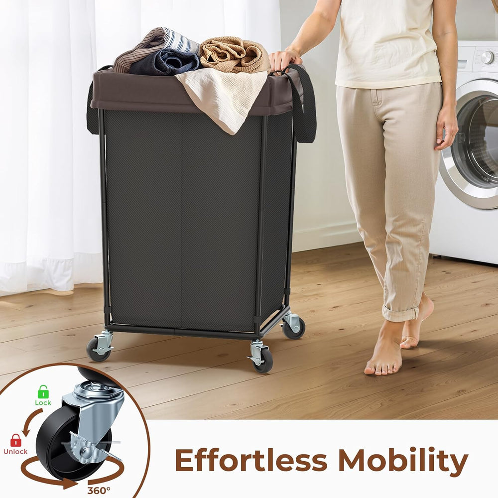 Rolling Laundry Basket with Wheels, 160L Rolling Laundry Hamper with Wheels