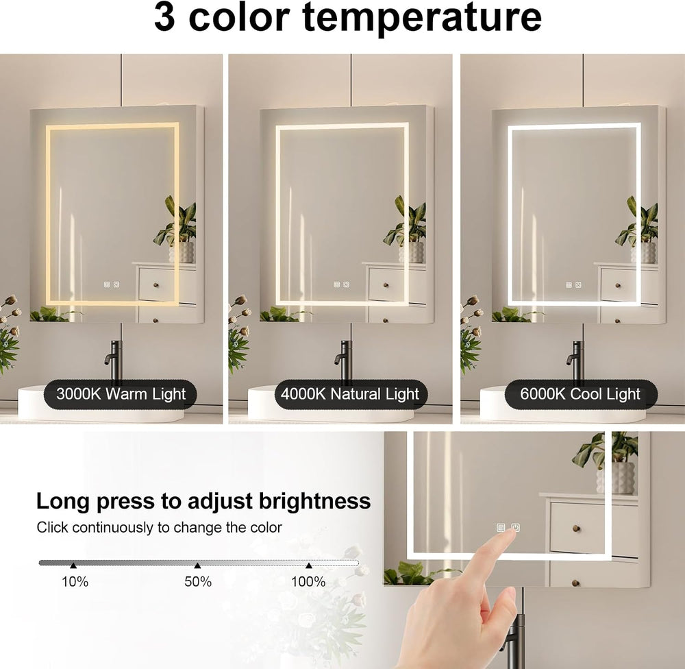 Led Medicine Cabinet,Lighted Medicine Cabinet with Mirror Wall Mounted