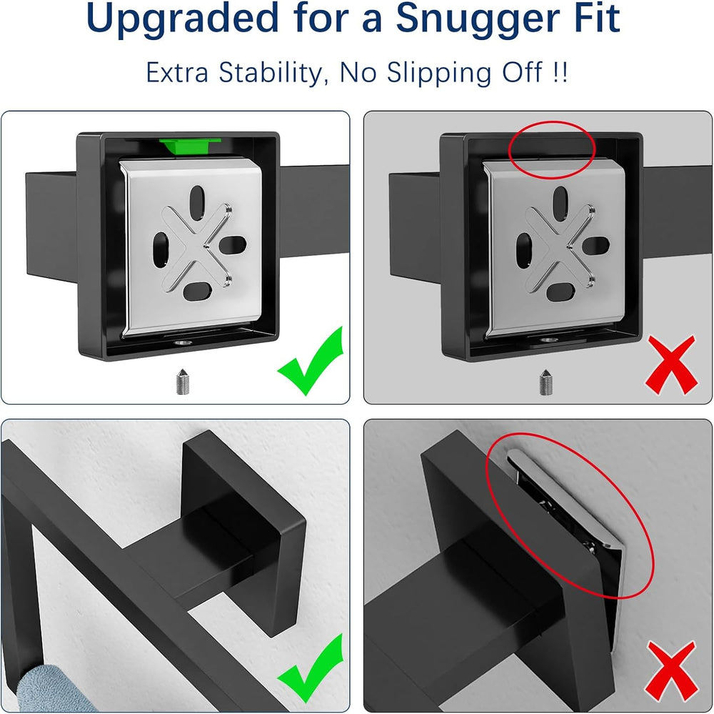Bathroom Accessories Set Wall Mounted, 5-Piece 24In Matte Black