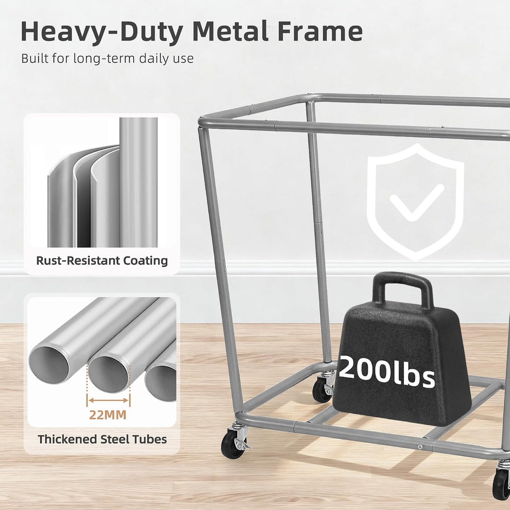 STORAGE MANIAC Commercial Laundry Hamper with Heavy Duty Steel Frame, 320 L I...