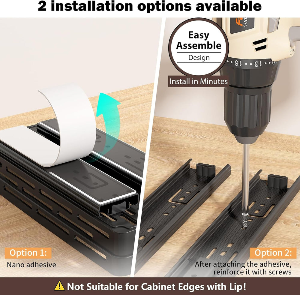 Pull Out Spice Rack Organizer for Cabinet, 2 Pack Widen Slide Out Spice Racks...