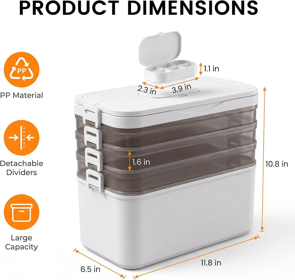 4-Tier Medicine Organizer - Portable Medicine Cabinet with Handle