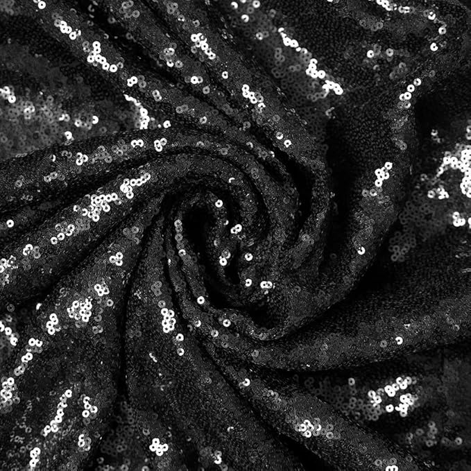 JYFLZQ Black Sequin Backdrop Curtains 10ft x 10ft 1 Panel Halloween Backdrop ...