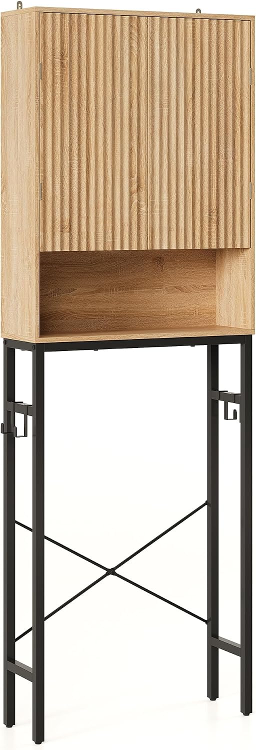 Over The Toilet Storage Cabinet, Freestanding Tall Wood Bathroom Organizer