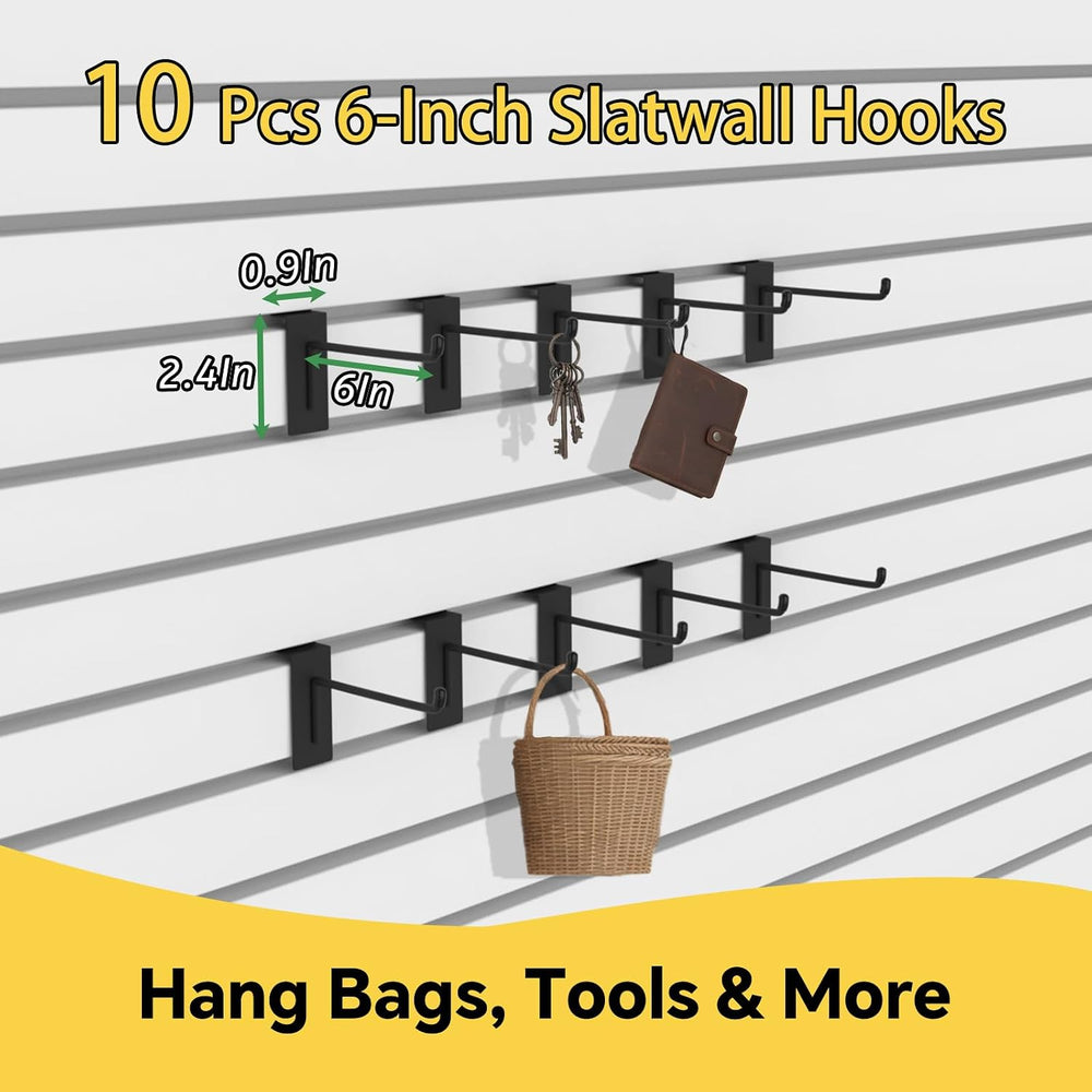 30 PCS Slatwall Accessories Kit, with 4 Pcs Slatwall Baskets, 6 Pcs Slatwall ...