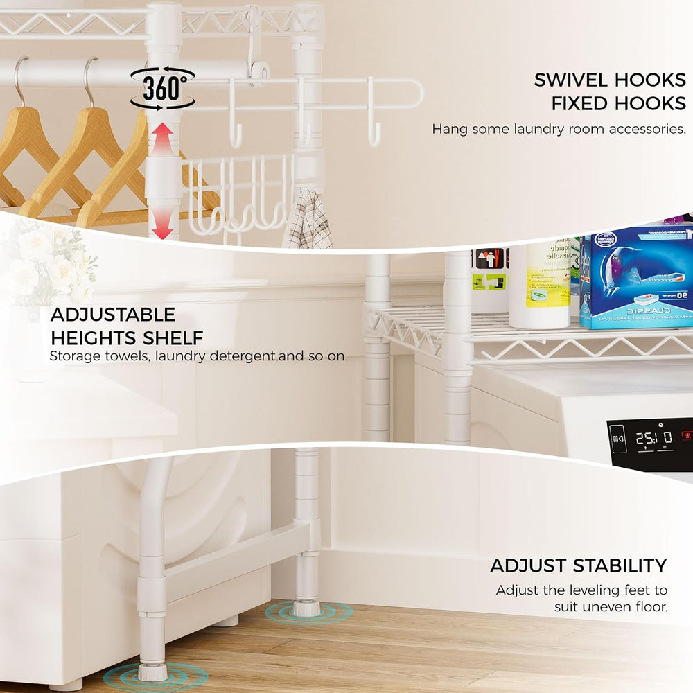 Golpart Laundry Organizer Shelves Over the Washer and Dryer Storage Shelf