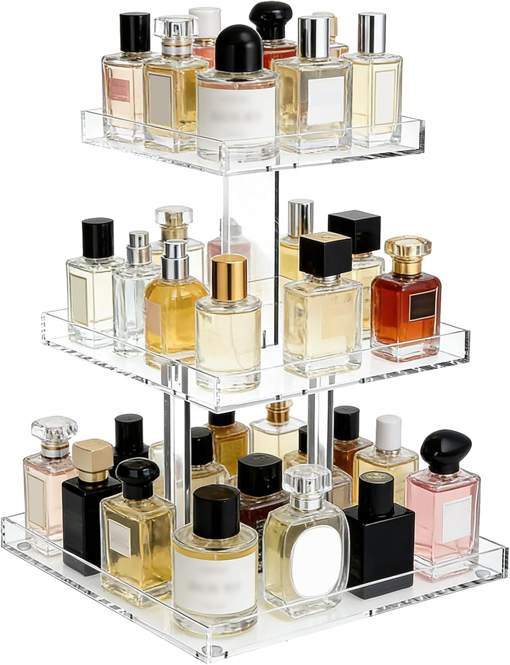 3-Tier Perfume Organizer, Clear Acrylic Display Cosmetic Storage Organizer, 3...