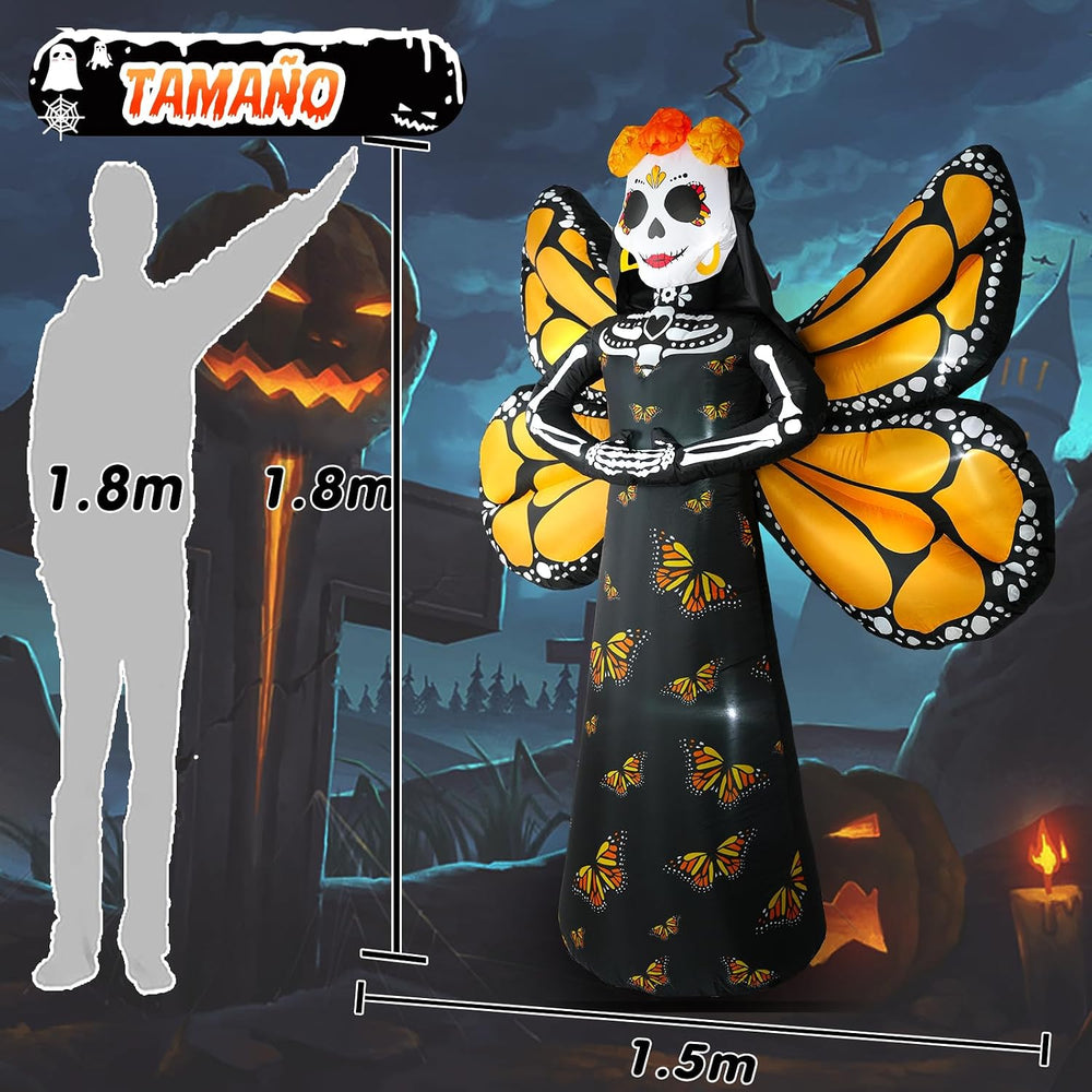 Dia de Los Muertos Decoration, 6 FT Halloween Inflatables Décor Day of The De...