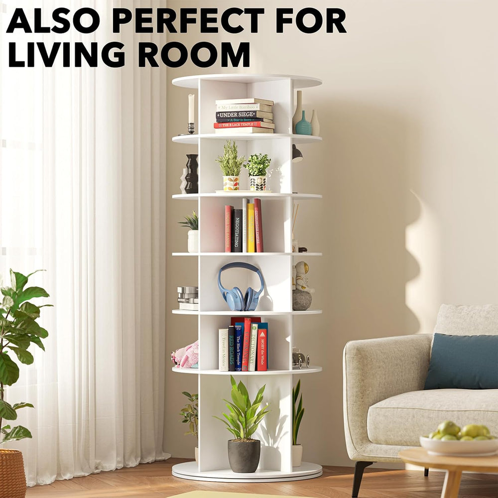 SpaceAid Rotating Shoe Rack 6 Tier Organizer, High Bottom Design Shoe Tower S...