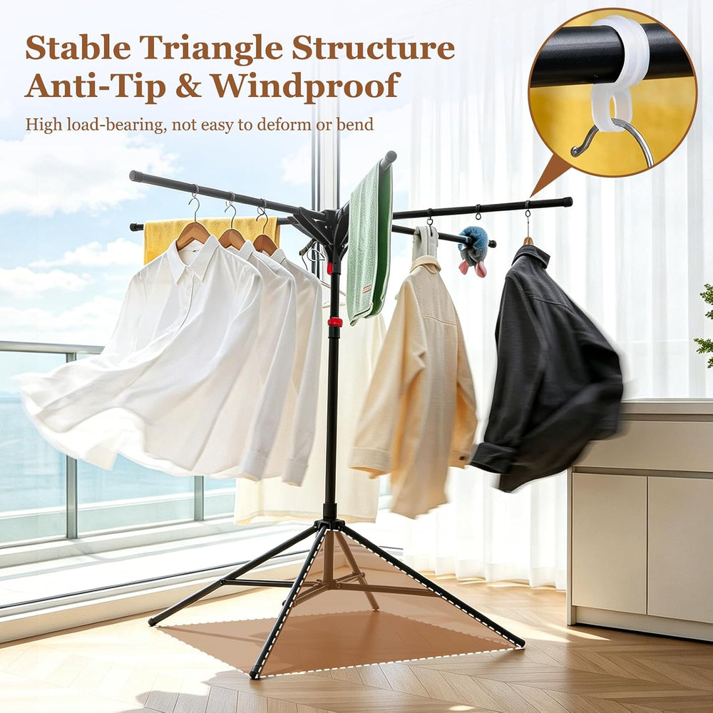 Adjustable Collapsible Umbrella Style Clothes Drying Rack, 4Legs6Telescopic A...