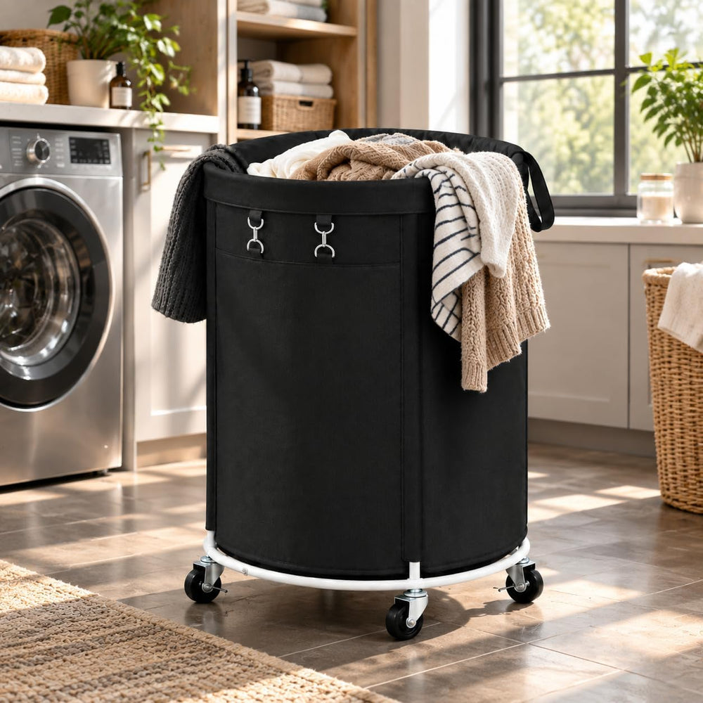 150L Large Capacity Rolling Laundry Basket Hamper with Wheels, Clothes hamper...