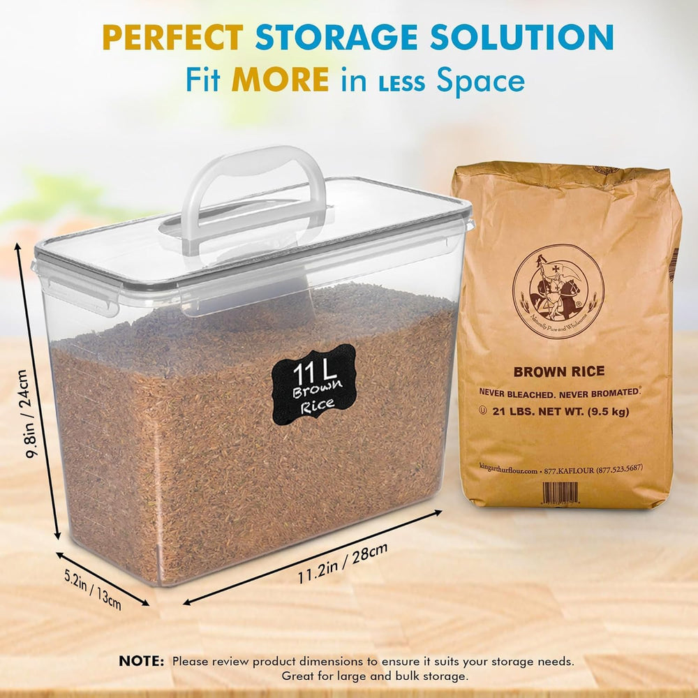 Shazo 2 PC (11L | 372 oz) Flour Sugar Storage Containers with Easy Carry Hand...