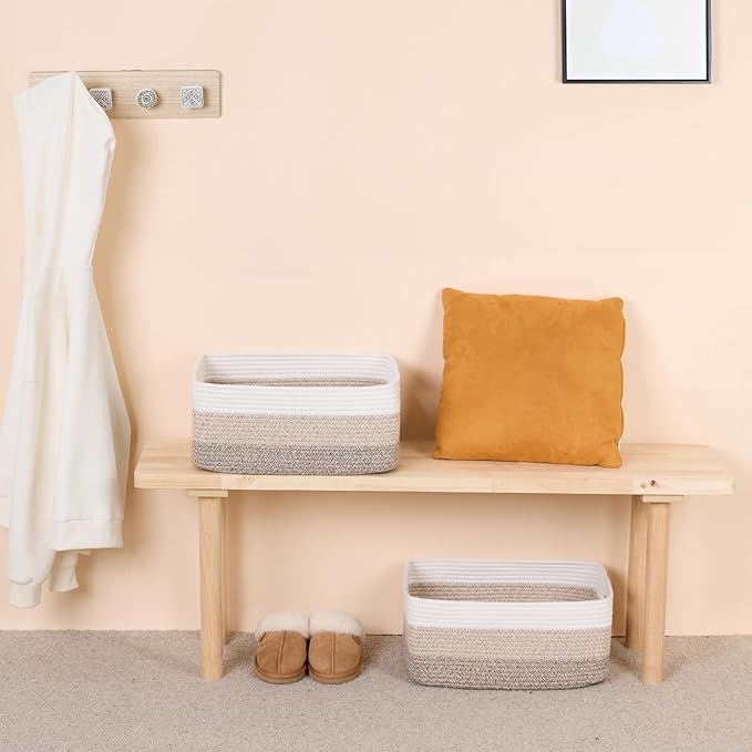 Large Storage Baskets for Organizing, Closet Shelf Baskets for Clothes Blanke...