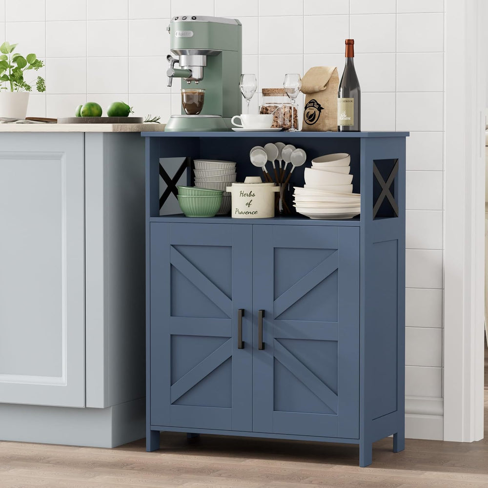 Homhedy Farmhouse Bathroom Storage Cabinet with Doors, Small Floor Cabinet